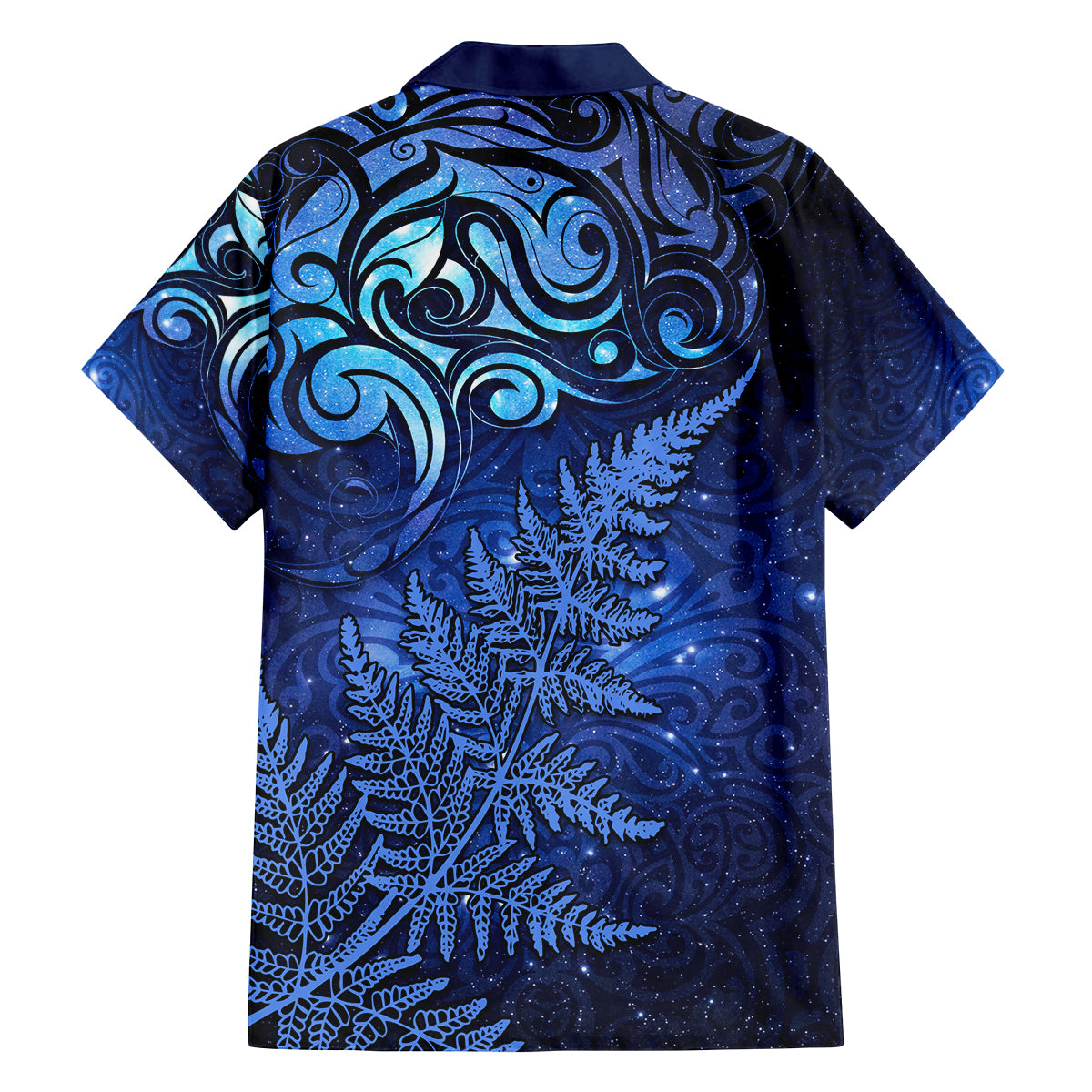 New Zealand Matariki Family Matching Off Shoulder Maxi Dress and Hawaiian Shirt Maori Pattern and Silver Fern LT03 - Polynesian Pride