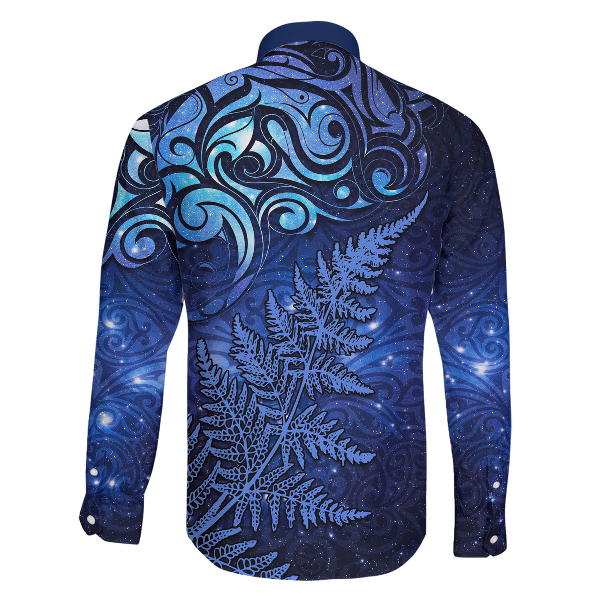 New Zealand Matariki Family Matching Short Sleeve Bodycon Dress and Hawaiian Shirt Maori Pattern and Silver Fern LT03 - Polynesian Pride