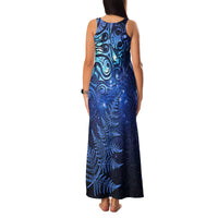 New Zealand Matariki Family Matching Tank Maxi Dress and Hawaiian Shirt Maori Pattern and Silver Fern LT03 - Polynesian Pride