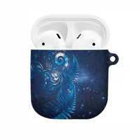 Aotearoa New Zealand New Year AirPods Case Tribal Koru Tattoo Blue Galaxy Maori Silver Fern LT03 Blue - Polynesian Pride
