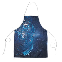 Aotearoa New Zealand New Year Apron Tribal Koru Tattoo Blue Galaxy Maori Silver Fern