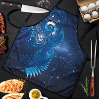Aotearoa New Zealand New Year Apron Tribal Koru Tattoo Blue Galaxy Maori Silver Fern
