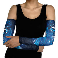 Aotearoa New Zealand New Year Arm Sleeves Tribal Koru Tattoo Blue Galaxy Maori Silver Fern