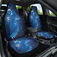 Aotearoa New Zealand New Year Car Seat Cover Tribal Koru Tattoo Blue Galaxy Maori Silver Fern LT03 One Size Blue - Polynesian Pride