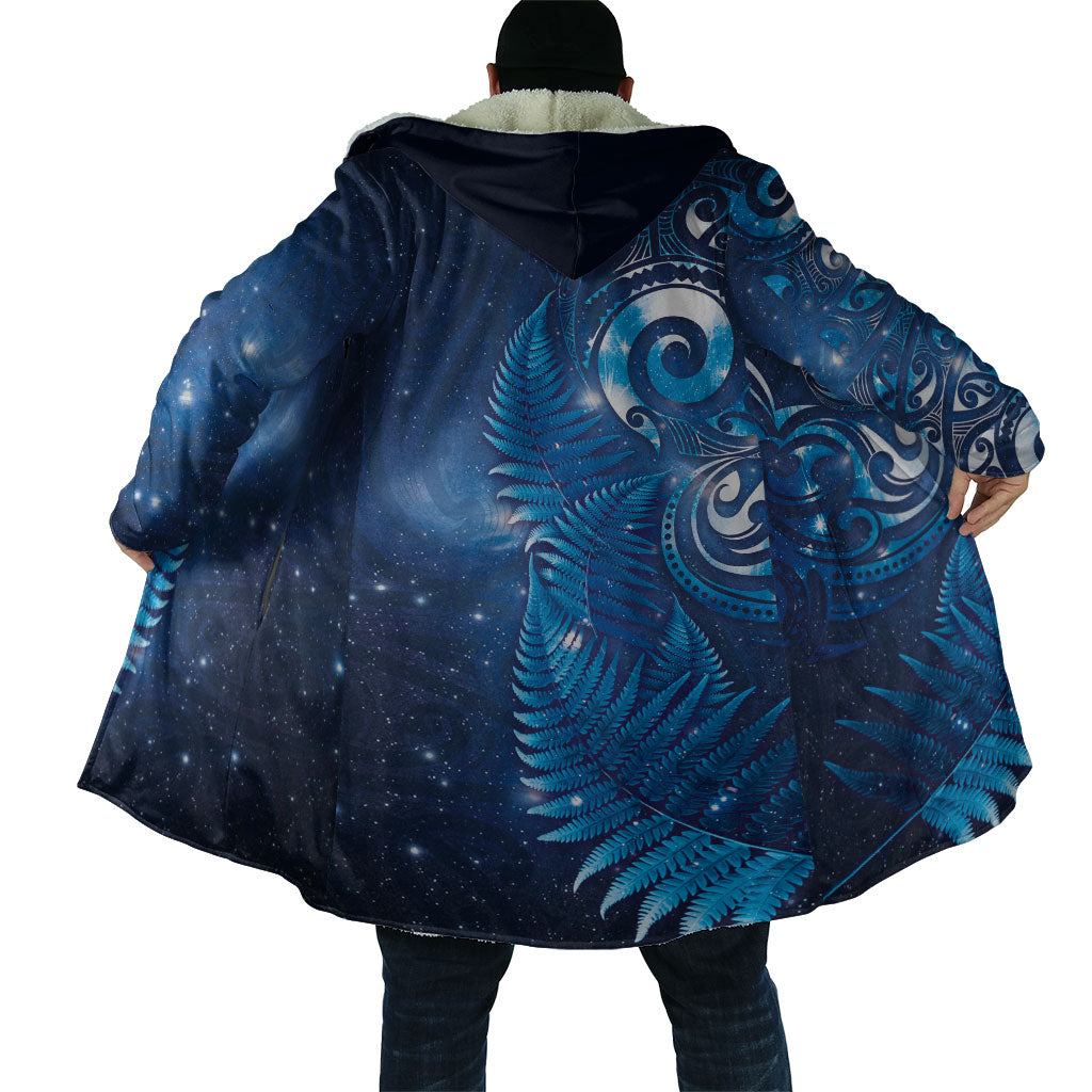 Aotearoa New Zealand New Year Cloak Tribal Koru Tattoo Blue Galaxy Maori Silver Fern
