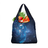 Aotearoa New Zealand New Year Grocery Bag Tribal Koru Tattoo Blue Galaxy Maori Silver Fern LT03 1-pack One Size Blue - Polynesian Pride