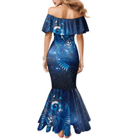 Aotearoa New Zealand New Year Mermaid Dress Tribal Koru Tattoo Blue Galaxy Maori Silver Fern LT03 - Polynesian Pride