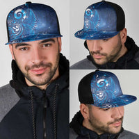 Aotearoa New Zealand New Year Mesh Trucker Cap Tribal Koru Tattoo Blue Galaxy Maori Silver Fern