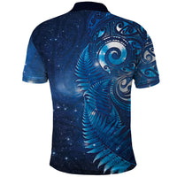 Aotearoa New Zealand New Year Polo Shirt Tribal Koru Tattoo Blue Galaxy Maori Silver Fern LT03 - Polynesian Pride