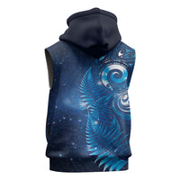 Aotearoa New Zealand New Year Sleeveless Zip Hoodie Tribal Koru Tattoo Blue Galaxy Maori Silver Fern LT03 - Polynesian Pride