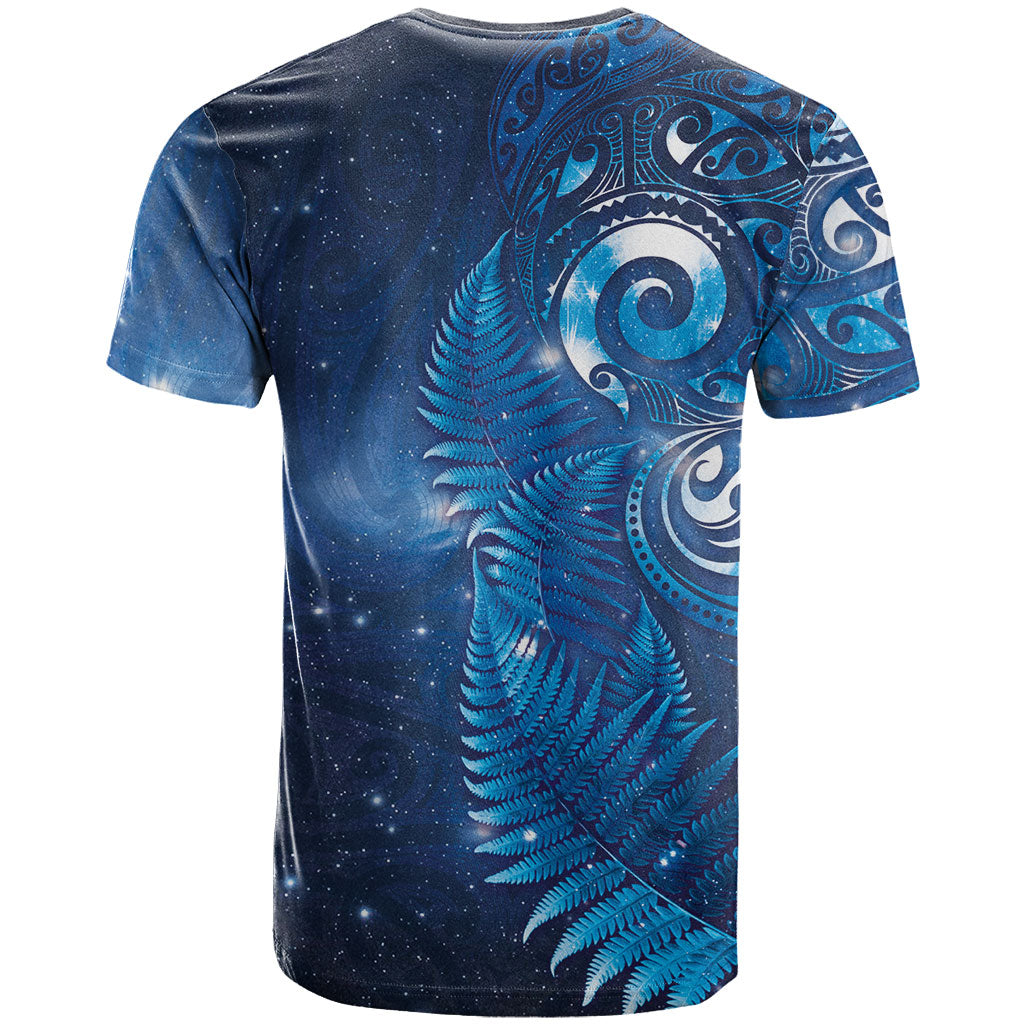 Aotearoa New Zealand New Year T Shirt Tribal Koru Tattoo Blue Galaxy Maori Silver Fern LT03 - Polynesian Pride