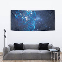 Aotearoa New Zealand New Year Tapestry Tribal Koru Tattoo Blue Galaxy Maori Silver Fern