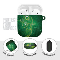 Aotearoa New Zealand New Year AirPods Case Tribal Koru Tattoo Green Galaxy Maori Silver Fern LT03 - Polynesian Pride