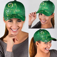 Aotearoa New Zealand New Year Classic Cap Tribal Koru Tattoo Green Galaxy Maori Silver Fern