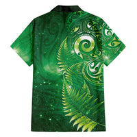 Aotearoa New Zealand New Year Family Matching Puletasi and Hawaiian Shirt Tribal Koru Tattoo Green Galaxy Maori Silver Fern LT03 - Polynesian Pride