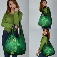 Aotearoa New Zealand New Year Grocery Bag Tribal Koru Tattoo Green Galaxy Maori Silver Fern LT03 - Polynesian Pride