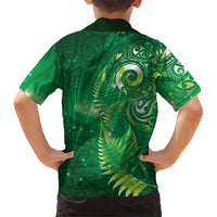 Aotearoa New Zealand New Year Hawaiian Shirt Tribal Koru Tattoo Green Galaxy Maori Silver Fern LT03 - Polynesian Pride