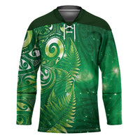 Aotearoa New Zealand New Year Hockey Jersey Tribal Koru Tattoo Green Galaxy Maori Silver Fern LT03 Unisex Green - Polynesian Pride