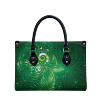 Aotearoa New Zealand New Year Leather Bag Tribal Koru Tattoo Green Galaxy Maori Silver Fern LT03 - Polynesian Pride