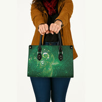 Aotearoa New Zealand New Year Leather Bag Tribal Koru Tattoo Green Galaxy Maori Silver Fern LT03 - Polynesian Pride
