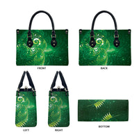 Aotearoa New Zealand New Year Leather Bag Tribal Koru Tattoo Green Galaxy Maori Silver Fern LT03 - Polynesian Pride
