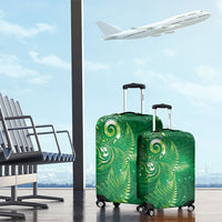 Aotearoa New Zealand New Year Luggage Cover Tribal Koru Tattoo Green Galaxy Maori Silver Fern LT03 - Polynesian Pride