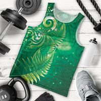 Aotearoa New Zealand New Year Men Tank Top Tribal Koru Tattoo Green Galaxy Maori Silver Fern LT03 - Polynesian Pride