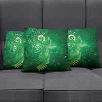 Aotearoa New Zealand New Year Pillow Cover Tribal Koru Tattoo Green Galaxy Maori Silver Fern LT03 - Polynesian Pride