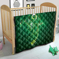 Aotearoa New Zealand New Year Quilt Tribal Koru Tattoo Green Galaxy Maori Silver Fern LT03 - Polynesian Pride