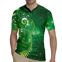 Aotearoa New Zealand New Year Rugby Jersey Tribal Koru Tattoo Green Galaxy Maori Silver Fern LT03 - Polynesian Pride