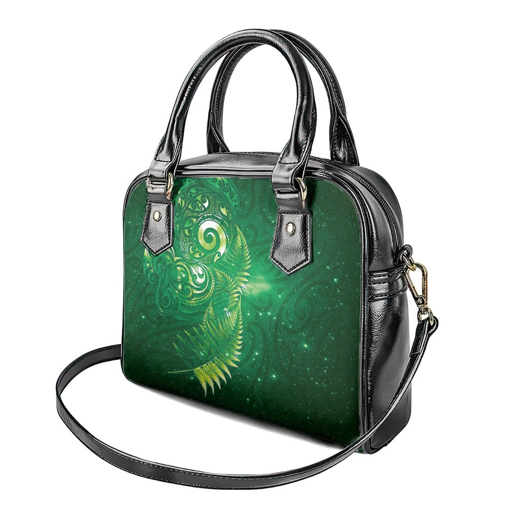 Aotearoa New Zealand New Year Shoulder Handbag Tribal Koru Tattoo Green Galaxy Maori Silver Fern LT03 - Polynesian Pride