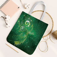 Aotearoa New Zealand New Year Tote Bag Tribal Koru Tattoo Green Galaxy Maori Silver Fern LT03 White Strap One Size Green - Polynesian Pride