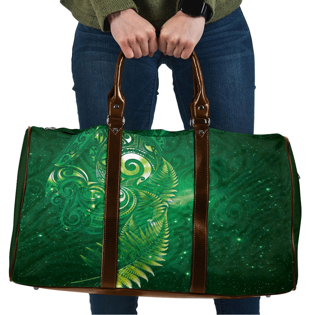 Aotearoa New Zealand New Year Travel Bag Tribal Koru Tattoo Green Galaxy Maori Silver Fern LT03 Green - Polynesian Pride
