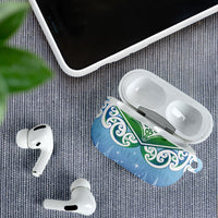 Aotearoa New Zealand New Year AirPods Case Maori Motifs with Silver Fern and Matariki Stars LT03 - Polynesian Pride
