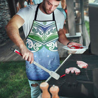 Aotearoa New Zealand New Year Apron Maori Motifs with Silver Fern and Matariki Stars LT03 - Polynesian Pride