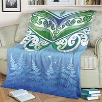 Aotearoa New Zealand New Year Blanket Maori Motifs with Silver Fern and Matariki Stars LT03 - Polynesian Pride