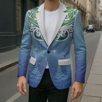 Aotearoa New Zealand New Year Blazer Maori Motifs with Silver Fern and Matariki Stars LT03 - Polynesian Pride