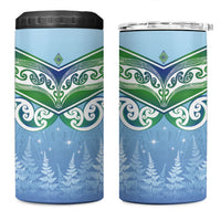 Aotearoa New Zealand New Year 4 in 1 Can Cooler Tumbler Maori Motifs with Silver Fern and Matariki Stars LT03 One Size: 16 oz Multicolor - Polynesian Pride