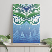 Aotearoa New Zealand New Year Canvas Wall Art Maori Motifs with Silver Fern and Matariki Stars LT03 - Polynesian Pride