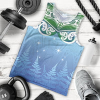 Aotearoa New Zealand New Year Men Tank Top Maori Motifs with Silver Fern and Matariki Stars LT03 - Polynesian Pride