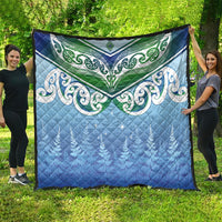 Aotearoa New Zealand New Year Quilt Maori Motifs with Silver Fern and Matariki Stars LT03 - Polynesian Pride