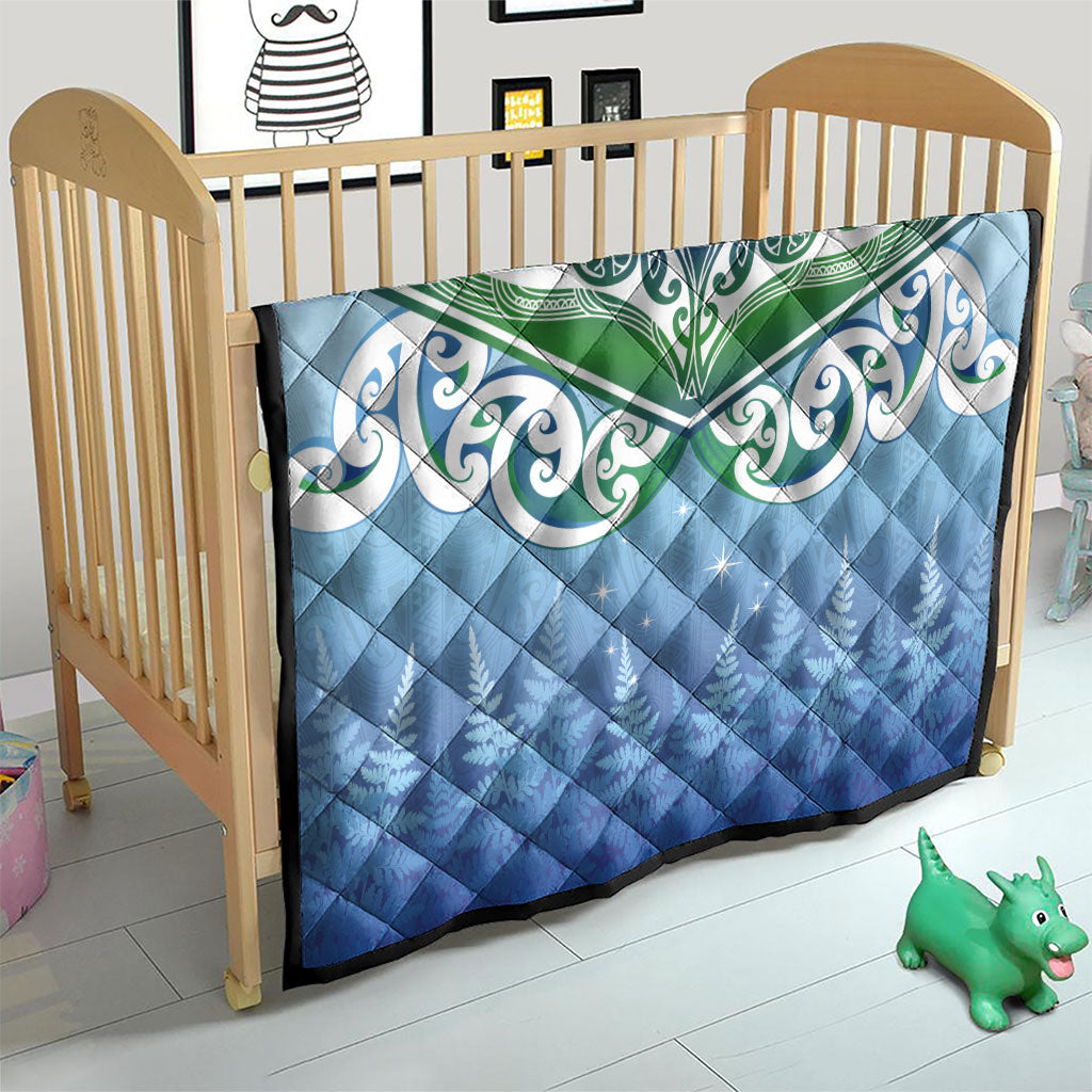 Aotearoa New Zealand New Year Quilt Maori Motifs with Silver Fern and Matariki Stars LT03 - Polynesian Pride