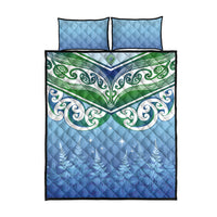 Aotearoa New Zealand New Year Quilt Bed Set Maori Motifs with Silver Fern and Matariki Stars LT03 - Polynesian Pride