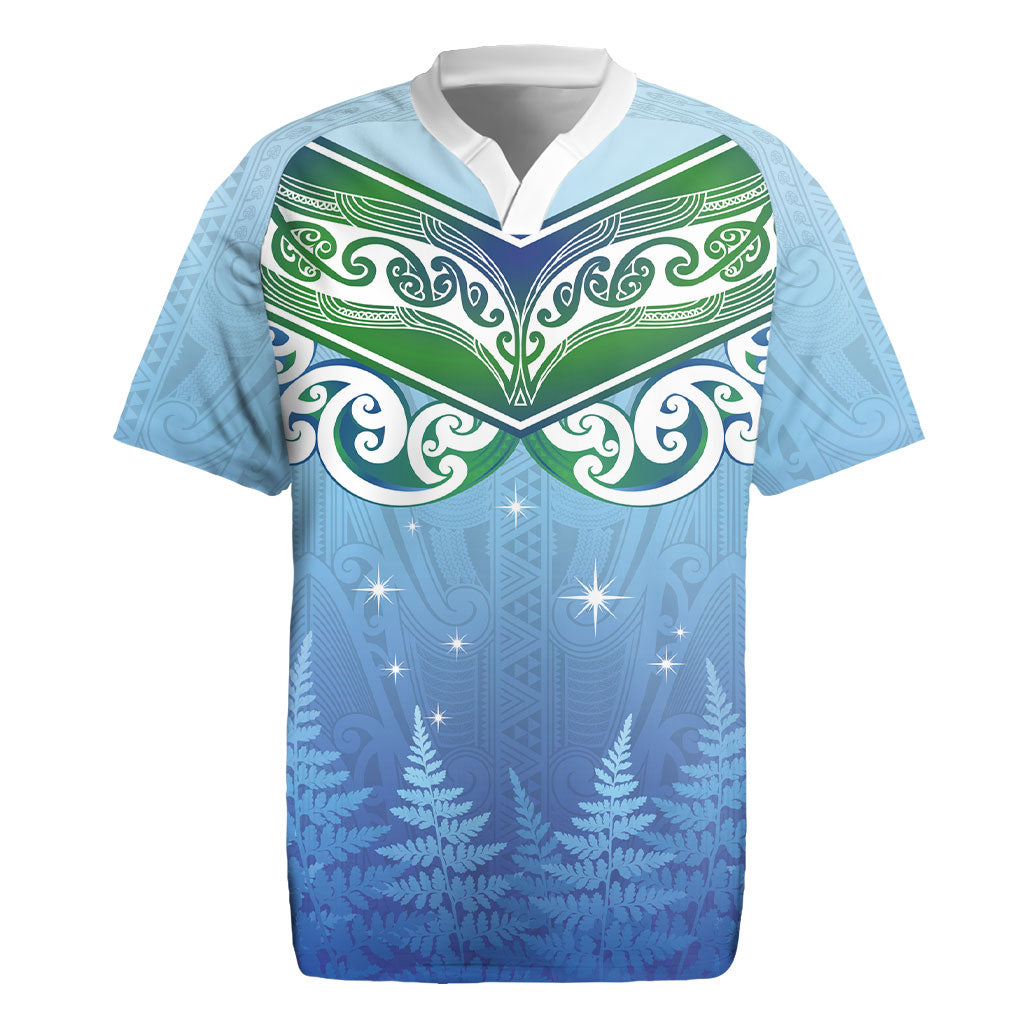 Aotearoa New Zealand New Year Rugby Jersey Maori Motifs with Silver Fern and Matariki Stars LT03 Multicolor - Polynesian Pride