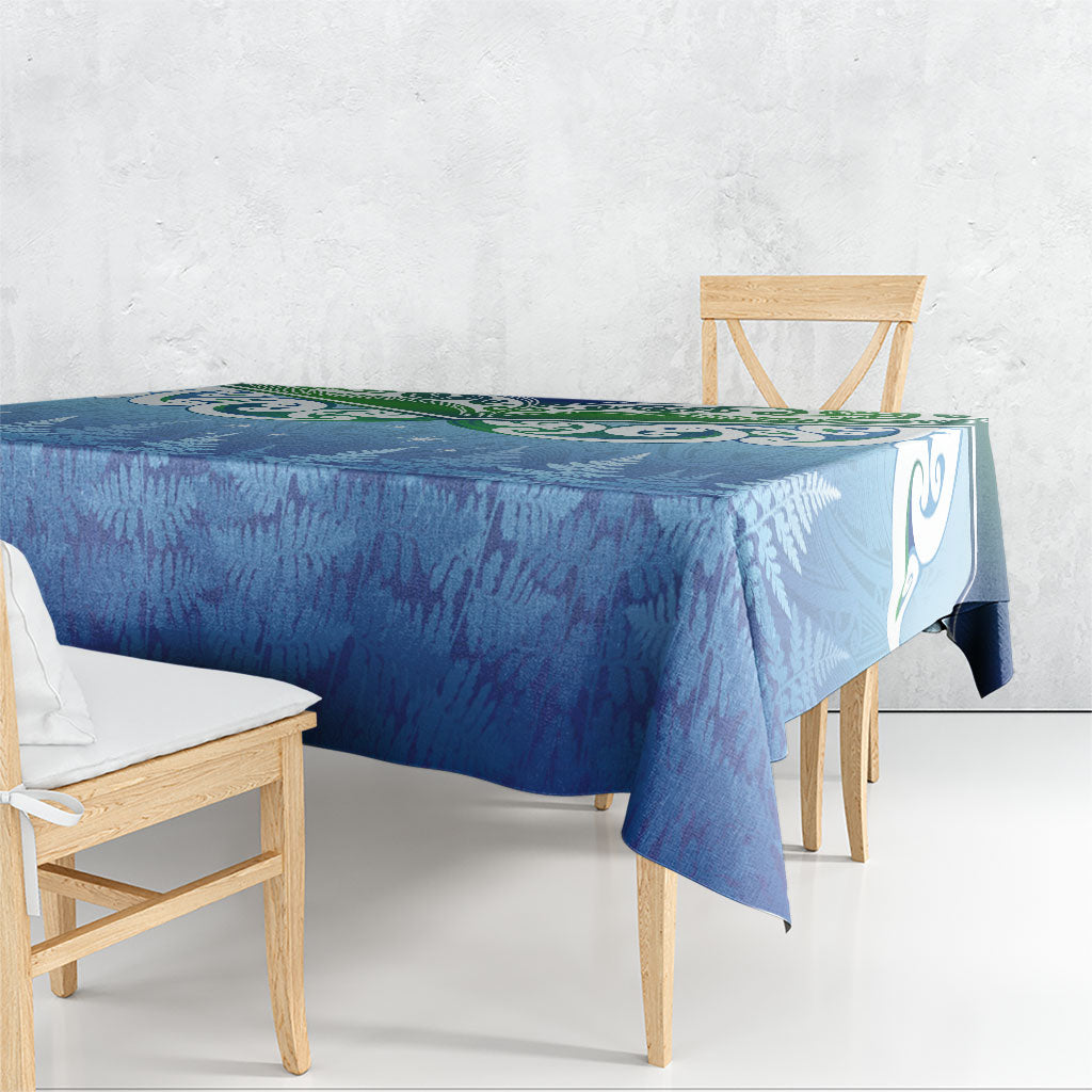 Aotearoa New Zealand New Year Tablecloth Maori Motifs with Silver Fern and Matariki Stars