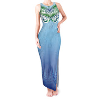 Aotearoa New Zealand New Year Tank Maxi Dress Maori Motifs with Silver Fern and Matariki Stars LT03 Women Multicolor - Polynesian Pride