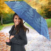 Aotearoa New Zealand New Year Umbrella Maori Motifs with Silver Fern and Matariki Stars LT03 - Polynesian Pride