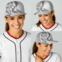 Aotearoa Moko Tribal Tattoo Baseball Net Cap New Zealand Maori Penguin and Fantail White Color LT03 - Polynesian Pride