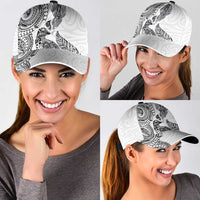 Aotearoa Moko Tribal Tattoo Classic Cap New Zealand Maori Penguin and Fantail White Color LT03 - Polynesian Pride