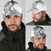 Aotearoa Moko Tribal Tattoo Classic Cap New Zealand Maori Penguin and Fantail White Color LT03 - Polynesian Pride